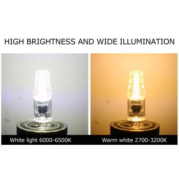 10Pcs G4 8LED Light 2835 Lamp Chips 2W 360 Angle PC Lamp Bulb for Home Office 220VWhite Light