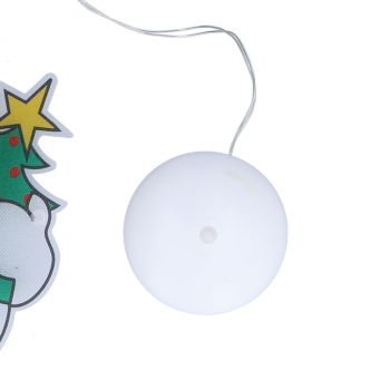 Christmas Snowman LED Window Light Battery Powered Hanging Light with Suction Cup for Christmas Tree Party Room