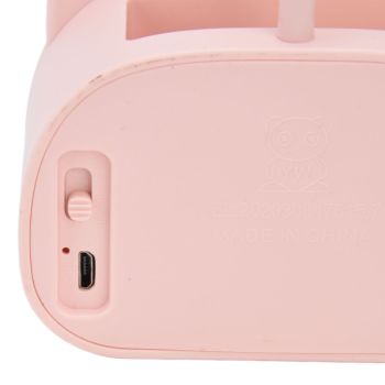 LED Table Lamp Folding Eye Protection Reading Light with Pen Holder Pencil Sharpener USB ChargingPink