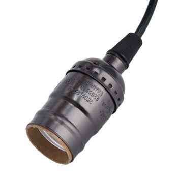 Chandelier Lamp Holder 110V to 240V Retro Ceiling Hanging Light Bulb Socket BasePearl Black