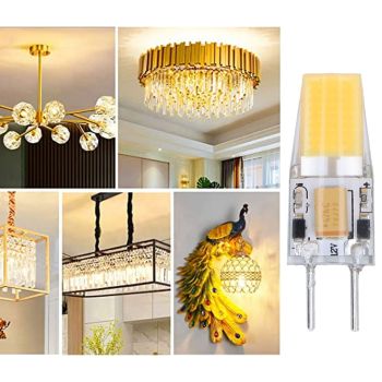 6PCS GY6.35 Bulb 5W AC DC12V COB Light Bulb Energy Saving Silicone Ceiling Lamp Bulb for Living Room