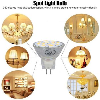4PCS MR11 12LED Light Bulb 4W 400LM Double Pin Base Landscape Spot Light Bulb for Bedroom DC12VWarm White