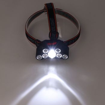 LED Headlamp 7 Lamp Beads High Brightness 4 Mode Waterproof USB Charging Head Band Light for Camping Maintenance