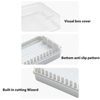 Butter Dish with Lid for Countertop Plastic Butter Keeper and Cutting Slot for Dividing and Storing Butter Container