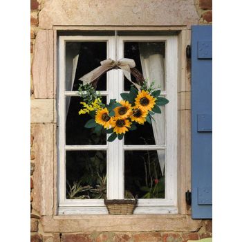 Simulation Sunflower Wreath Home Wedding Decoration Rattan Artificial Wreath