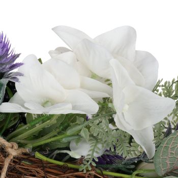 Lavender Wreath Artificial Lavender Floral Wreath for Wedding Party Wall Window Backdrop Home Decor