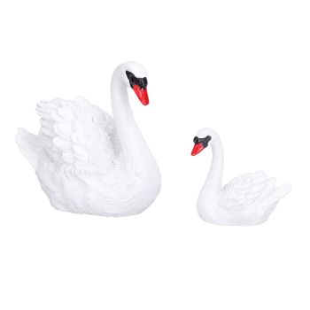 3pcs Resin Swan Ornaments Simulation Decorative Swan Figurine for Miniature Garden Home
