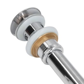 Sink Drain Stopper Copper Stainless Steel Bathroom Wash Basin Sink Drain Part for Home KitchenSilver with Overflow