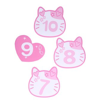Removable 10 Number Hopscotch Stickers Children Room Floor Decoration Pink Cartoon Number Hopscotch Footprints Stickers