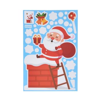 8PCS Christmas Snowman Sticker DIY Window Glass Sticker PVC Decorative Sticker for Living Room