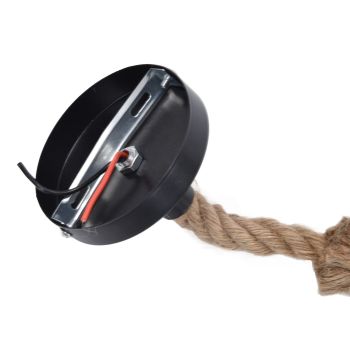 Hemp Rope Vintage Pendant Light Cord Hemp Light Cord 1.5m with 3 Bulb Base for House Decoration 85‑265V