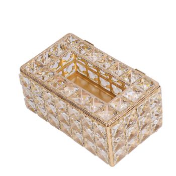 Tissue Box Holder Multifunctional Fashionable Design Exquisite Sturdy Durable Tissue HolderGold