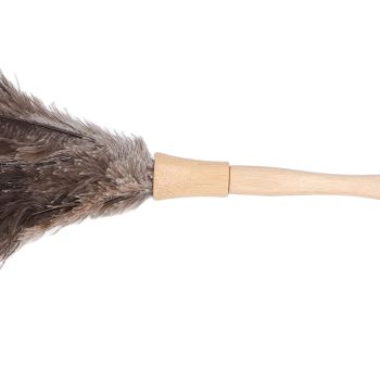 Feather Duster Light Weight Soft Long Handle Reusable Black Ostrich Feather Duster for Home Office Car