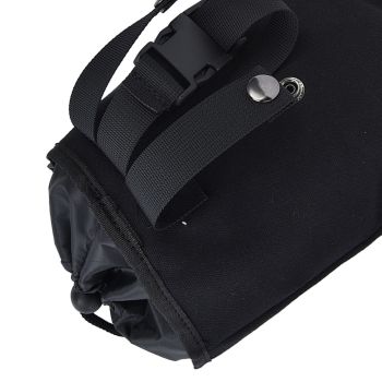Foraging Bag Canvas Foldable Portable Thick Unique Simple Appearance Belt Fruit Picking Pouch for Outdoor CampingBlack