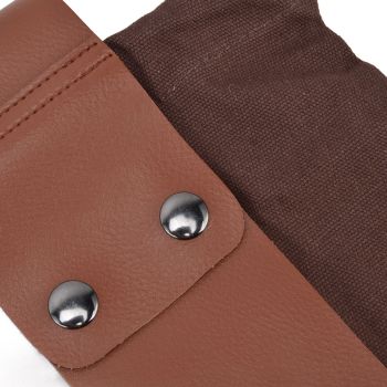Fruit Picking Bag Waist Hanging Canvas Material PU Style Folded Save Space Belt Foraging BagBrown