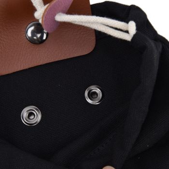 Fruit Picking Bag Waist Hanging Canvas Material PU Style Folded Save Space Belt Foraging BagBlack