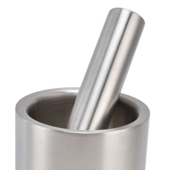 Mortar Pestle Dual Structure Design Glossy Texture Practical Silent Cleanable Kitchen Grinder for Food