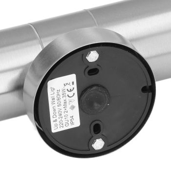 2Pcs GU10 Stainless Steel Outdoor Wall Sconce Waterproof LED Cylinder Up Down Wall Light for Yard Villas Living Rooms 220‑240VStainless Steel Color