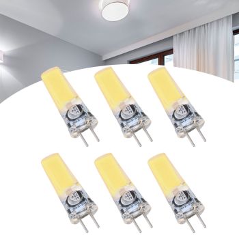 6PCS GY6.35 Bulb 5W COB Light Bulb 500lm Silicone Ceiling Lamp Bulb for Living RoomCold White