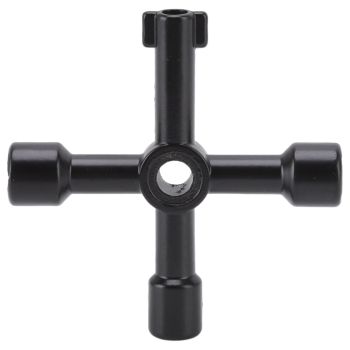 Steel Water Meter Key Wrench Multifunction T Handle Curb Key With 4 Way Utility Tool for Valves Faucets Yellow
