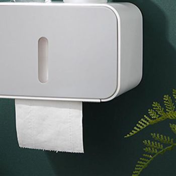 Wall Mounted Toilet Paper Holder PS ABS Waterproof Roll Paper Tissue Storage Box Bathroom Accessories Gray