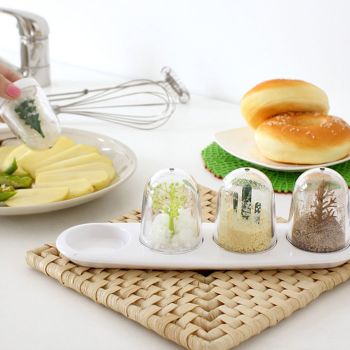 4pcs Seasoning Storage Container Innovative Cute Design Seasoning Shaker Kitchen Spice Jar Set for Home Plant