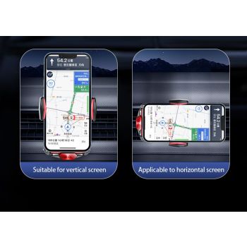 A6 Magnetic Dual Mode Wireless Car Charger Mount for iPhone Samsung Android Phones，orange