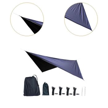 Camping Tarp Tent Tarp Awning Accessories Lightweight Hammock Canopy Rain Awning - Black
