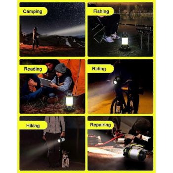 LED Camping Lantern 360 Lighting 6 Modes Waterproof Portable Hanging for Camping/Rescue/Garage etc.