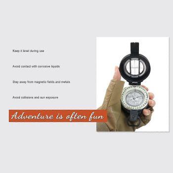 Pocket Compasses with Luminous Function for Camping, Hiking, Mountaineering - Black