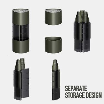 Multifunction Camping Spices Container Seasoning Bottle Spices Jar for Outdoor Camping BBQ with Leakproof Sealing Caps Army Green