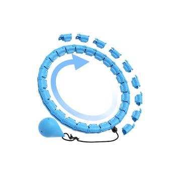 32 Section Weighted Hula Hoop with Massage Rollers - Blue
