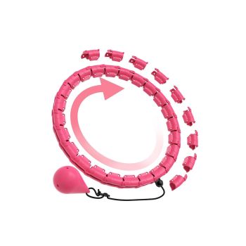 32 Section Weighted Hula Hoop with Massage Rollers - Pink