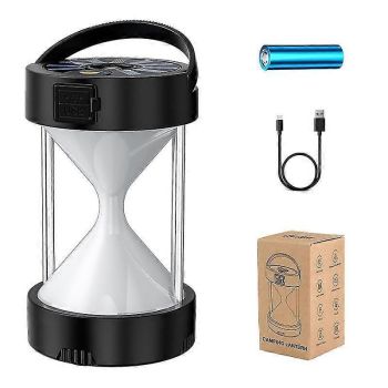 4 In 1 Camping Lamp Rechargeable Portable Solar Lamp Adsorbable Metal Waterproof Camping Lamp(black)