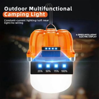 2pcs USB Rechargeable LED Camping Lights Outdoor Camping BBQ Tents Hanging Lantern Emergency Power Bank
