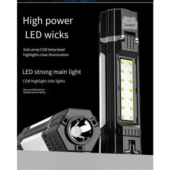 Rechargeable Camping Lantern 1500mAH Waterproof Foldable LED Lamp with 3 Modes for Tent Hanging Black