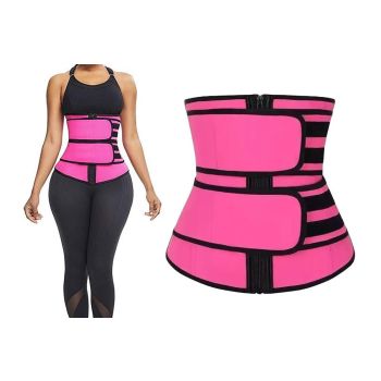 Sweat Waist Trainer for Women Sauna Sweat Belt Slim Body Shaper Corset - Grey & M