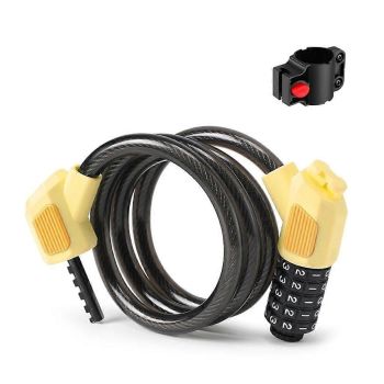 Bike Lock Cable 5Digits Resettable Combination Cable Lock, Bicycles Code Lock - Black