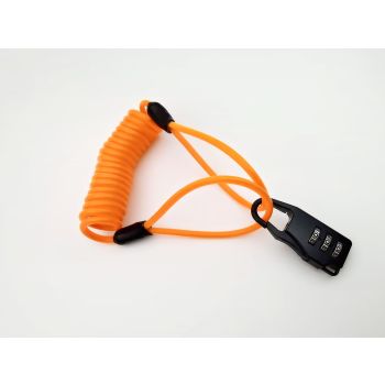 Anti-theft Motorcycle Cycling Scooter Bicycle Lock Cable Lock Helmet Lock - Orange