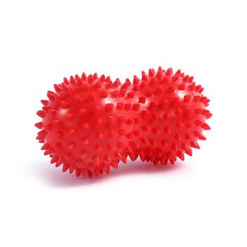 Spiky Peanut Massage Ball Deep Tissue Muscle Roller PVC Foot Massage Ball for Myofascial Release Trigger Point relaxation Yoga Fitness - Red