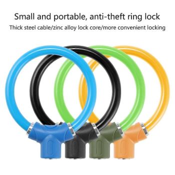 Rings Shape Bicycles Antitheft Lock High Security Mountain Bicycles Lock - Blue