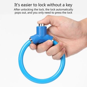 Rings Shape Bicycles Antitheft Lock High Security Mountain Bicycles Lock - Black