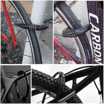 Bike Lock,4-Digit Password Bicycle Lock Portable Anti Theft Bike Password Lock for Bicycles, Motorbike, Electric Bicycles (Black)
