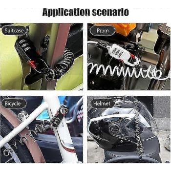 Bicycle Lock, 2 Pieces Portable Bicycle Lock Chain Password Combination Security Lock Anti-Theft Resettable 3 Digit Lock for Motorcycle Helmet Scooter