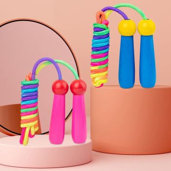 Jump Rope Beaded Skipping Rope Adjustable Tangle-free Segmented Jumping Rope - Pink