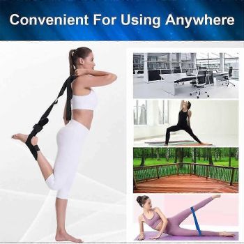 Izzila Stretching Strap with Loops, Yoga Stretch Strap, Fitness Stretch Band black