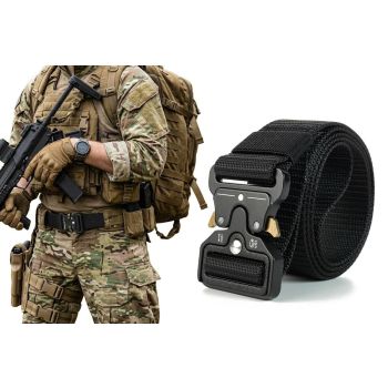 Nylon Tactical Belt Quick-Release for Outdoor Work Daily - Khaki