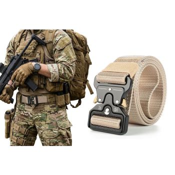 Nylon Tactical Belt Quick-Release for Outdoor Work Daily - Black
