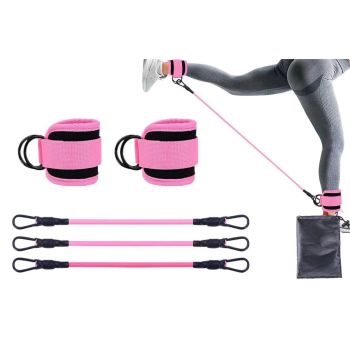 6Pcs Ankle Resistance Bands Ankle Bands for Working Out with Cuffs Resistance Bands -Pink