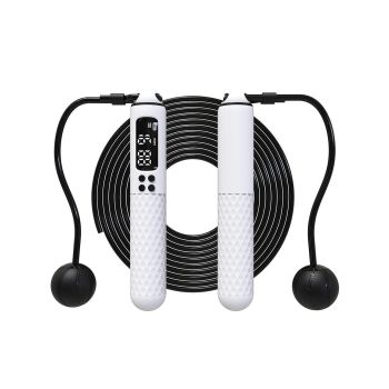 Smart Digital Jump Rope for Accurately Counts Jumps Sets Goals and Monitors Progress -Purple
